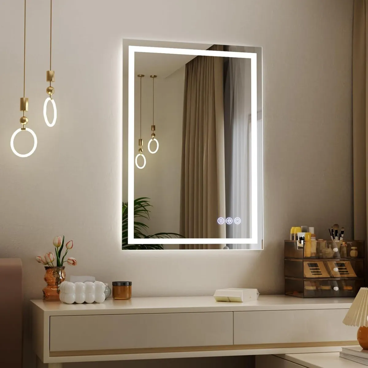 70x50cm LED Bathroom Mirror 3 Adjustable Lighting - Image 3