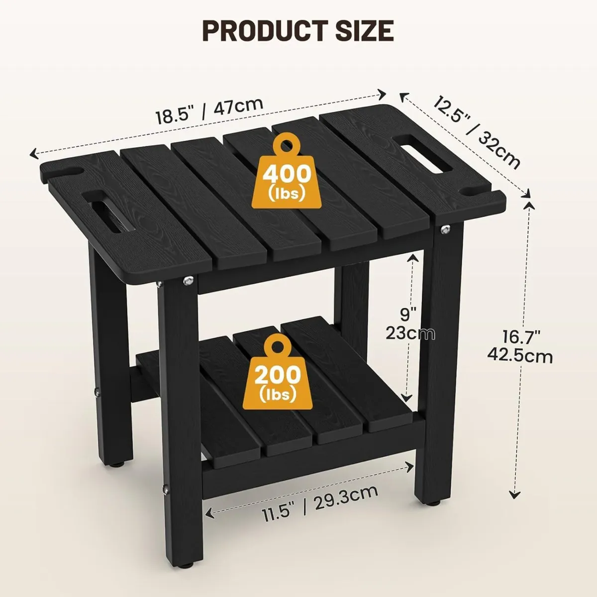 Shower Bench Water-Resistant Stool with Non-Slip - Image 3