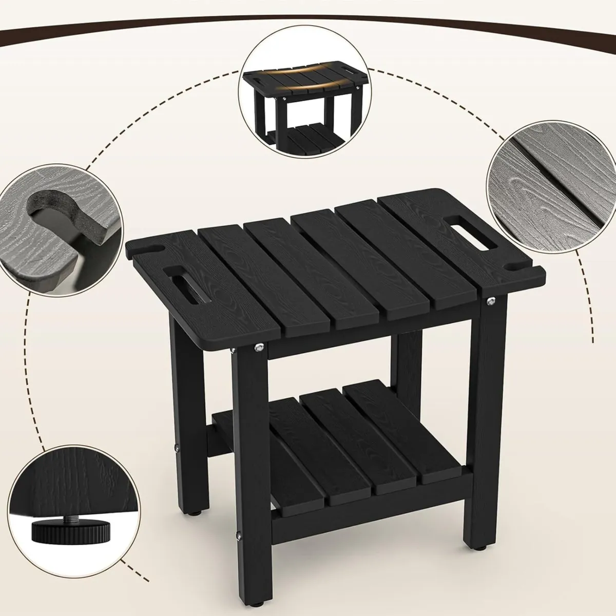 Shower Bench Water-Resistant Stool with Non-Slip - Image 4