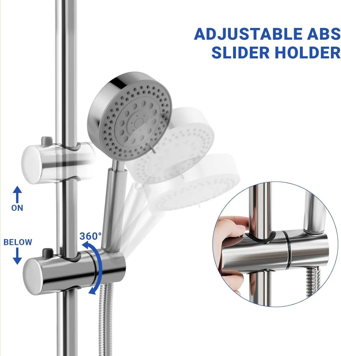 Shower Mixer Set Height Adjustable System with 5 - Image 4