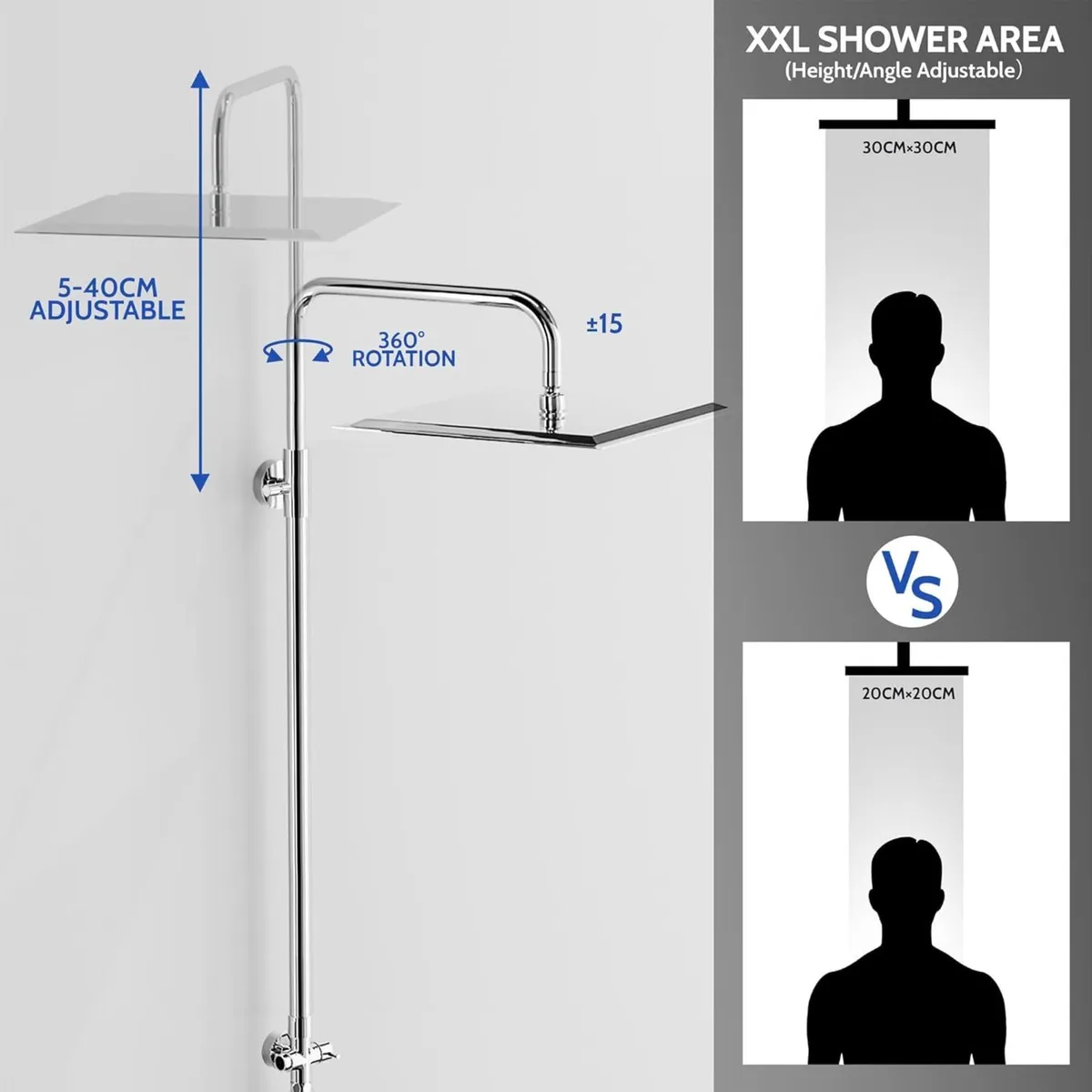 Shower Mixer Set Height Adjustable System with 5 - Image 2