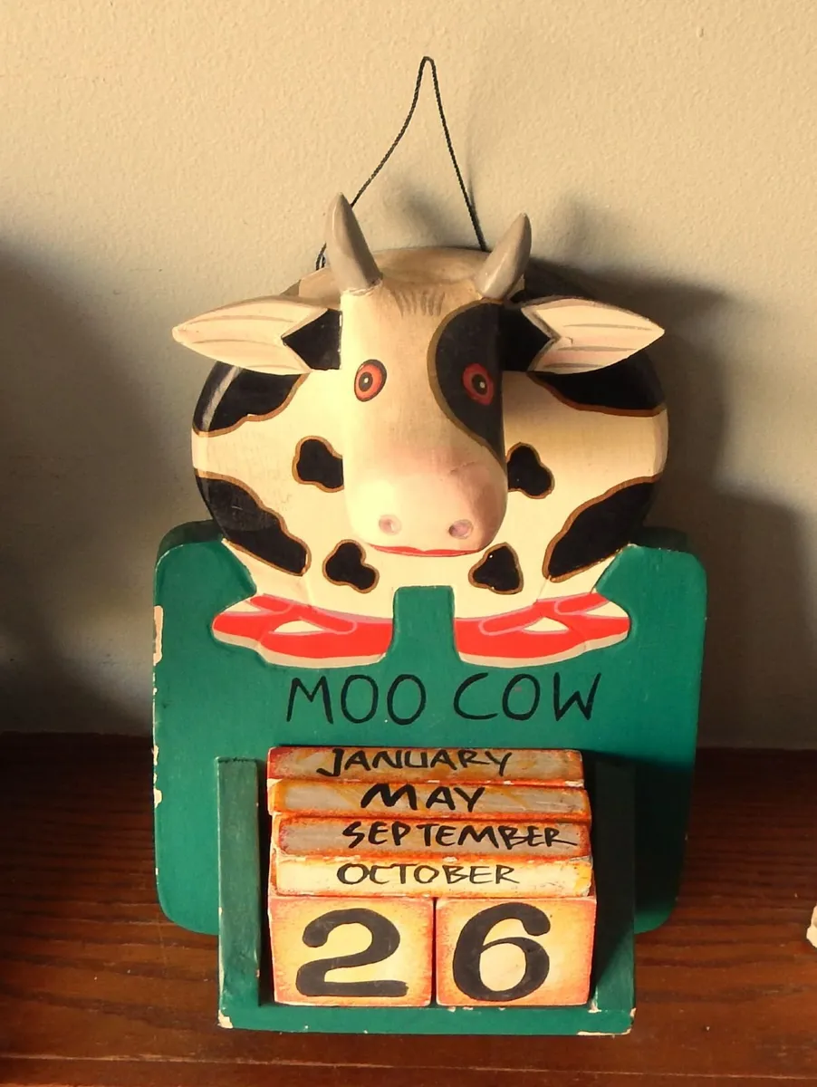 Wood Block Novelty Perpetual Calendar - Image 1