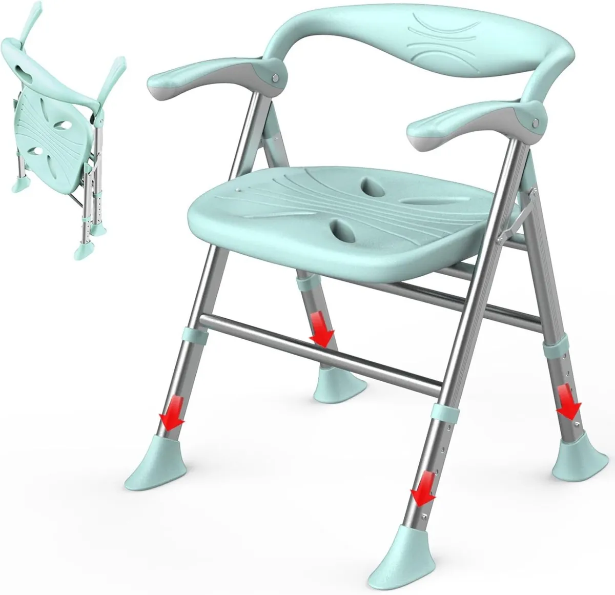 Folding Shower Seat for Elderly Chair with 330 lb - Image 1