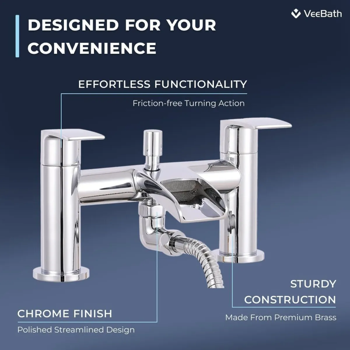 Stream Round Waterfall Bath Shower Mixer Tap – - Image 4