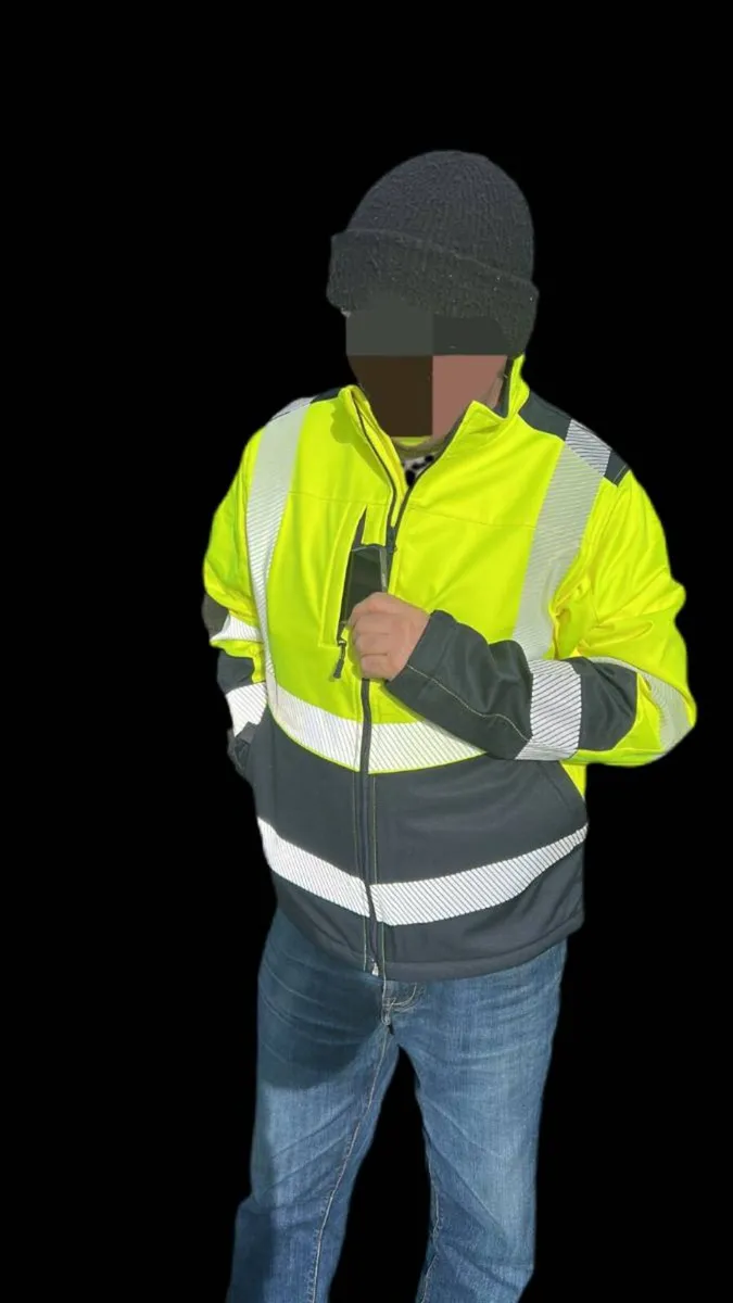 Hi Vis Yellow Softshell Jacket new stock - Image 3