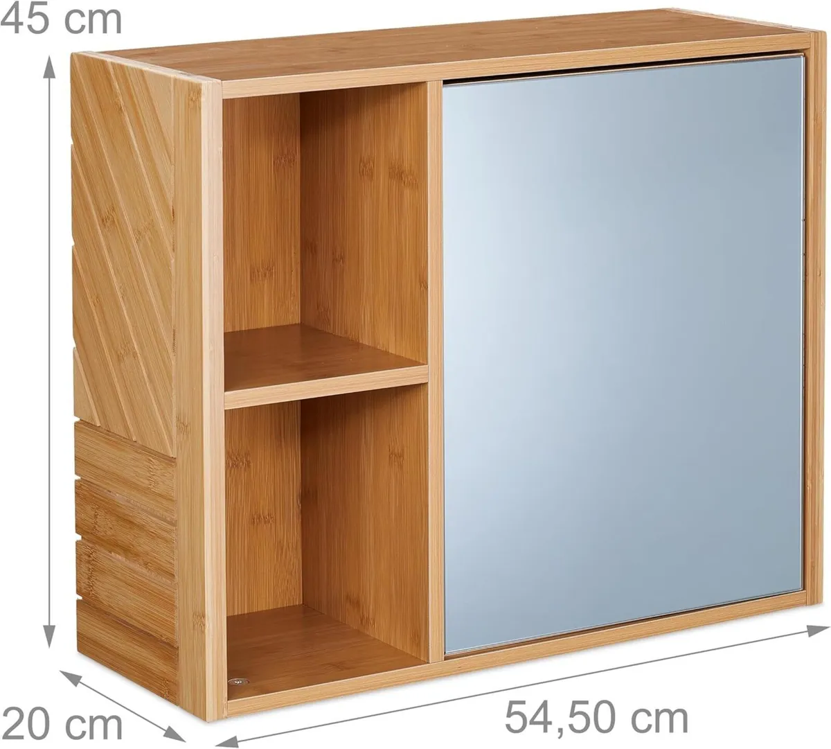 Mirror Bathroom Cabinet 2 Open Compartments - Image 3