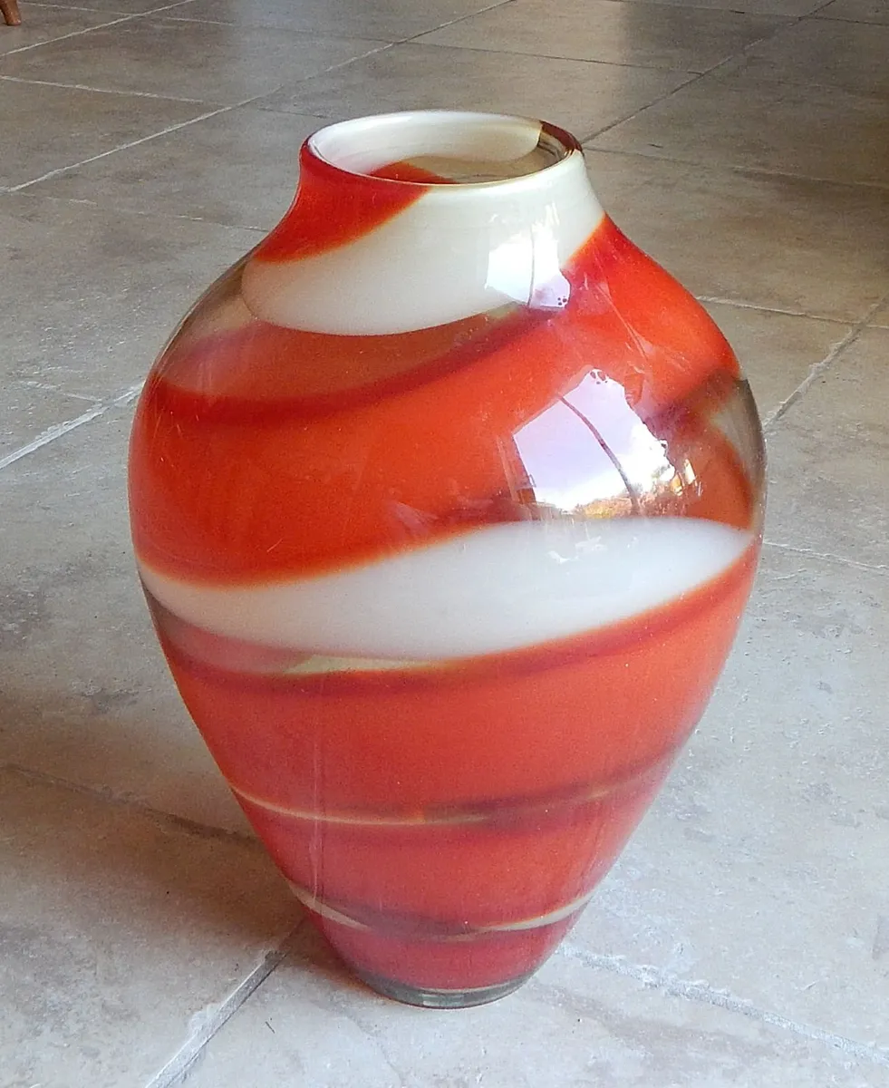 Large Waterford Crystal Evolution Red Sea Vase - Image 1