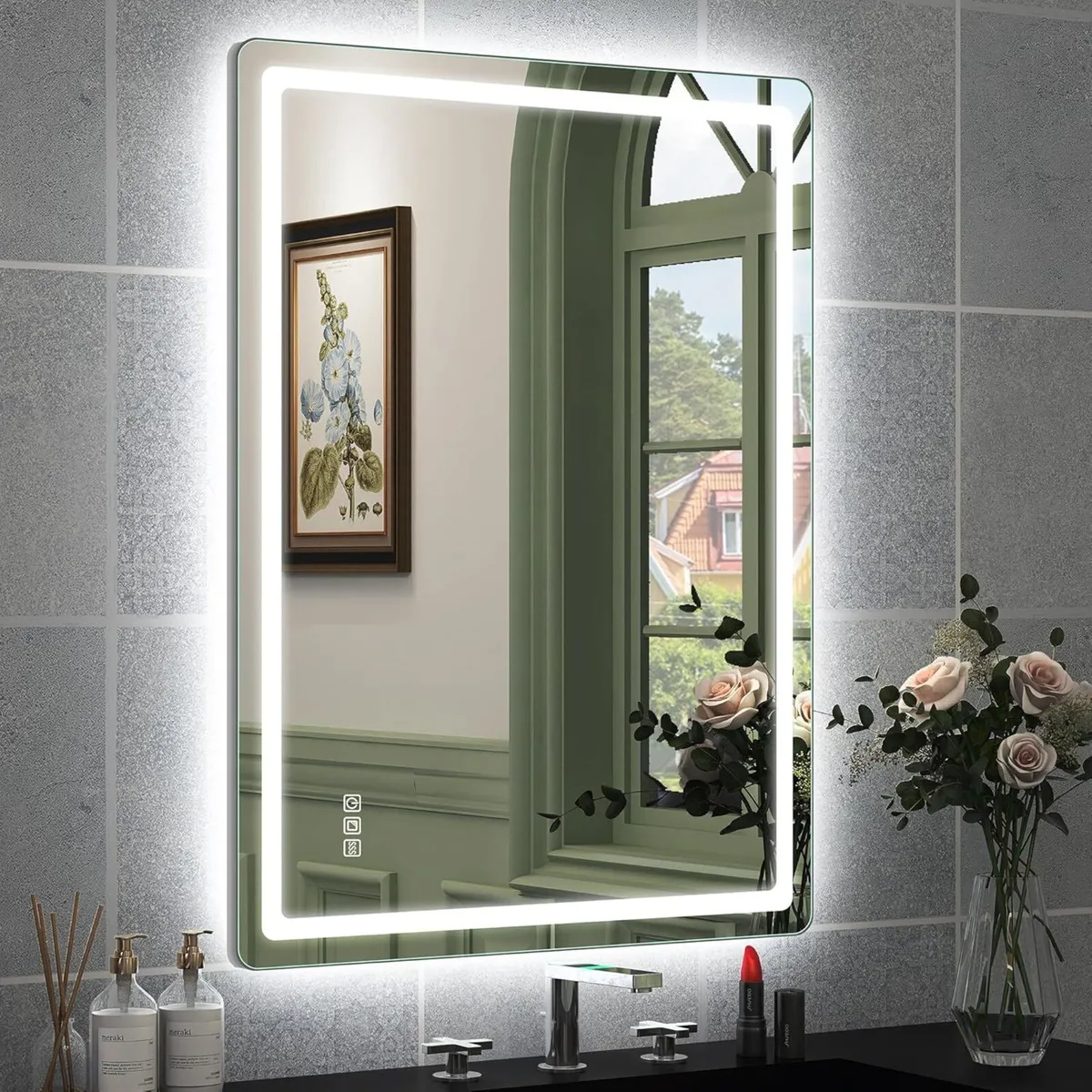 800x600 mm Bathroom-Mirror-with-LED-Lights Double - Image 1