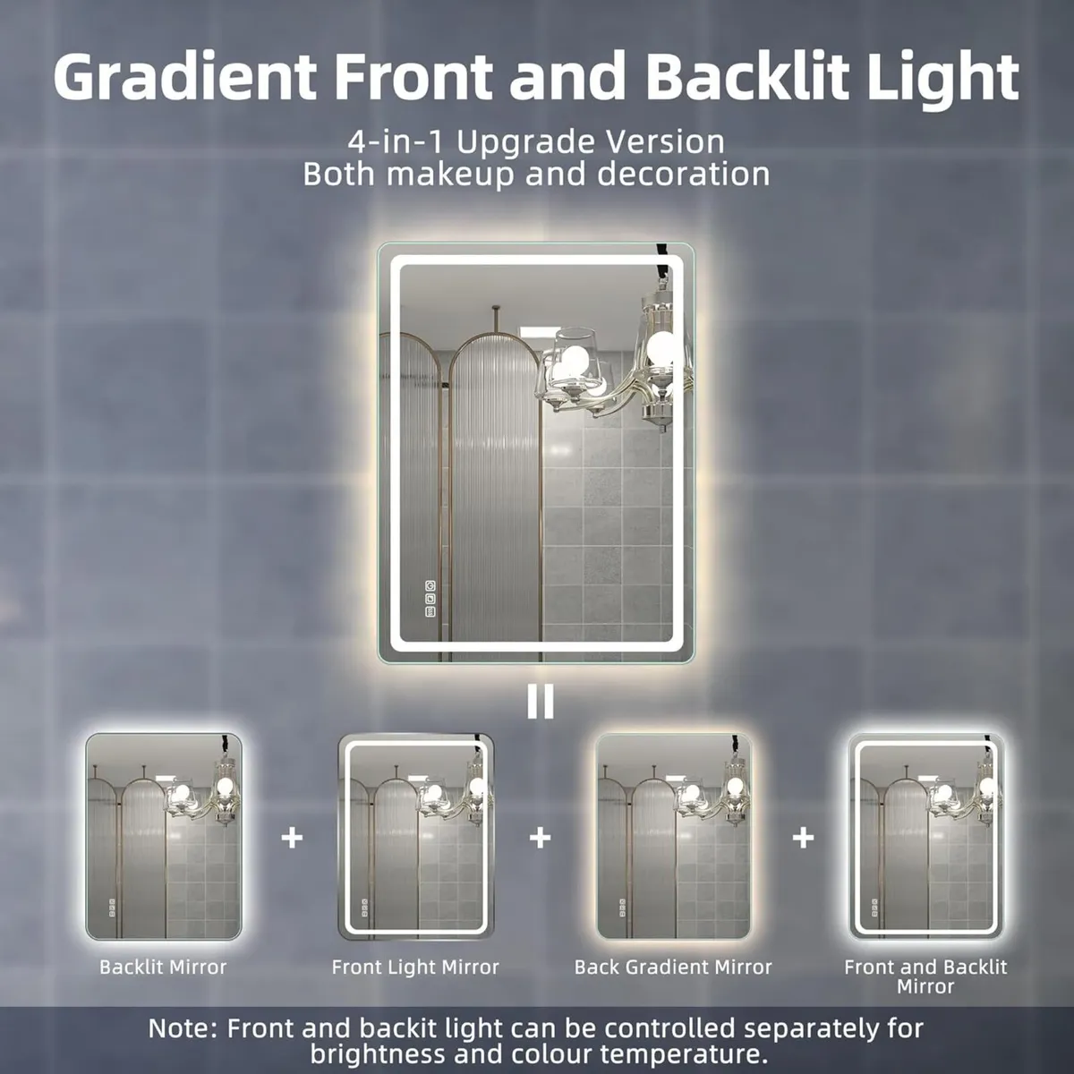 800x600 mm Bathroom-Mirror-with-LED-Lights Double - Image 3