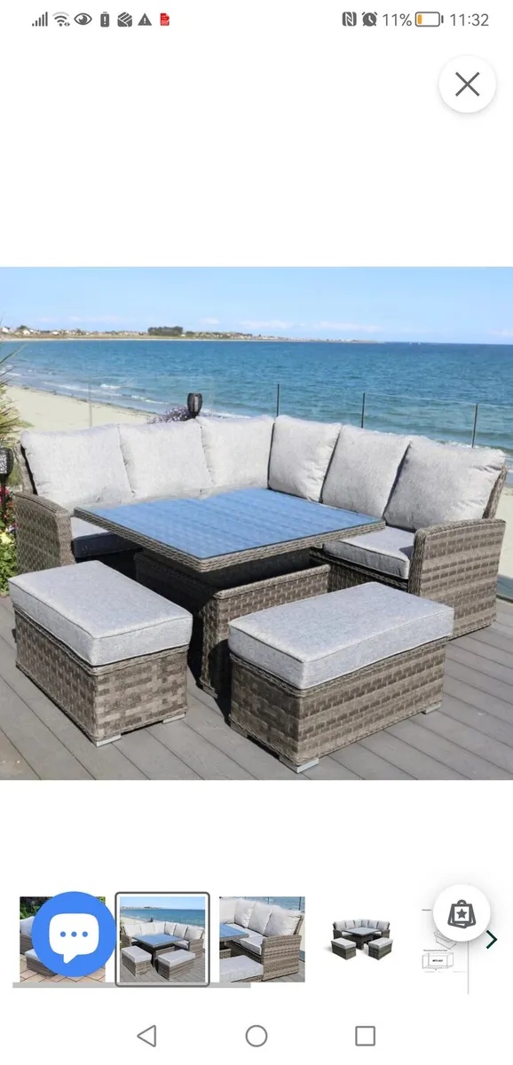 Brand New Casual Corner Set C/W Adj Height Table