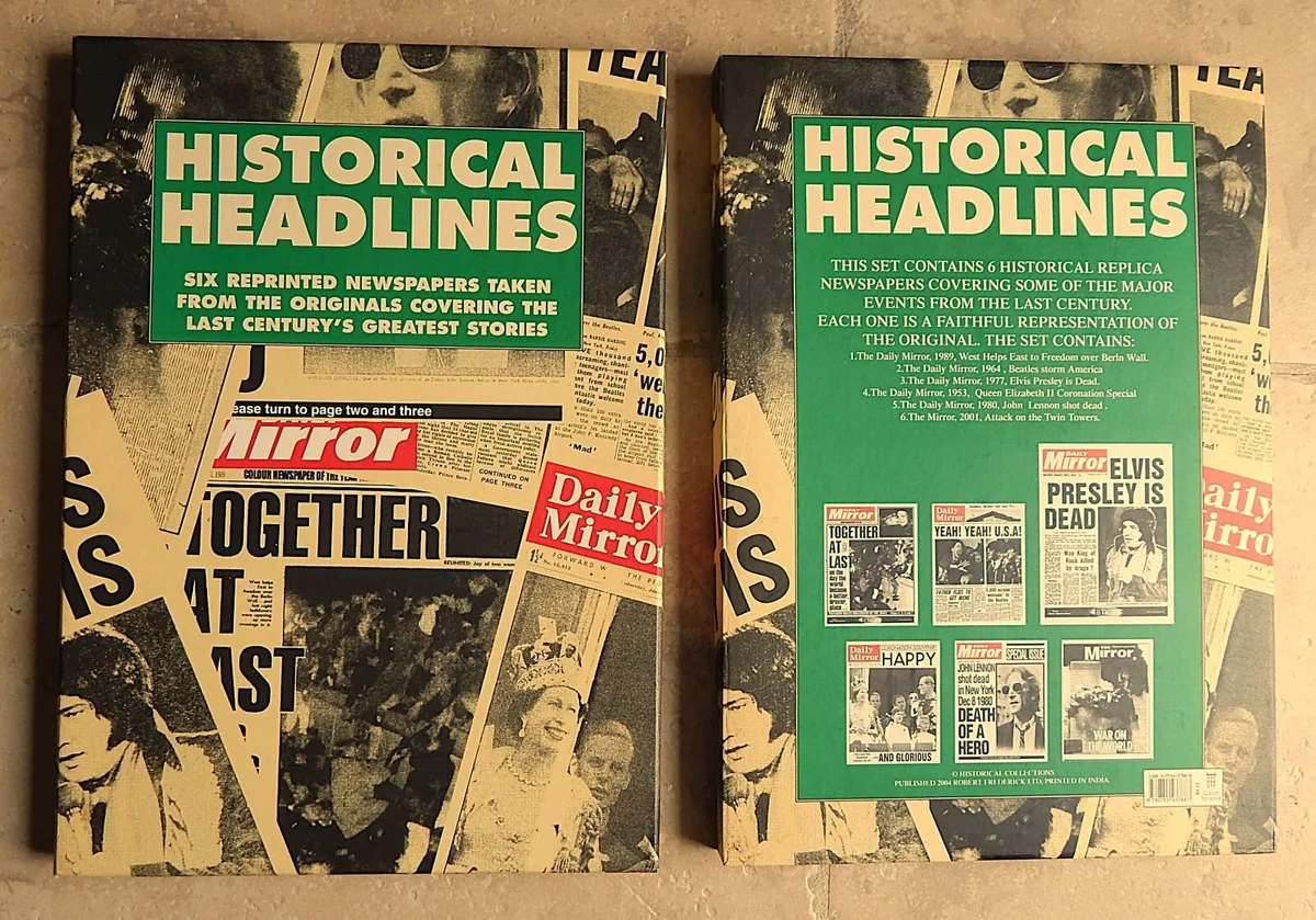 2 Boxed Collections of Historical Headlines - Image 3
