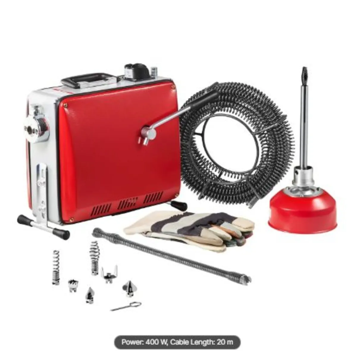 Drain Cleaner Machine, 400W 1400RPM Electric Pipe - Image 1
