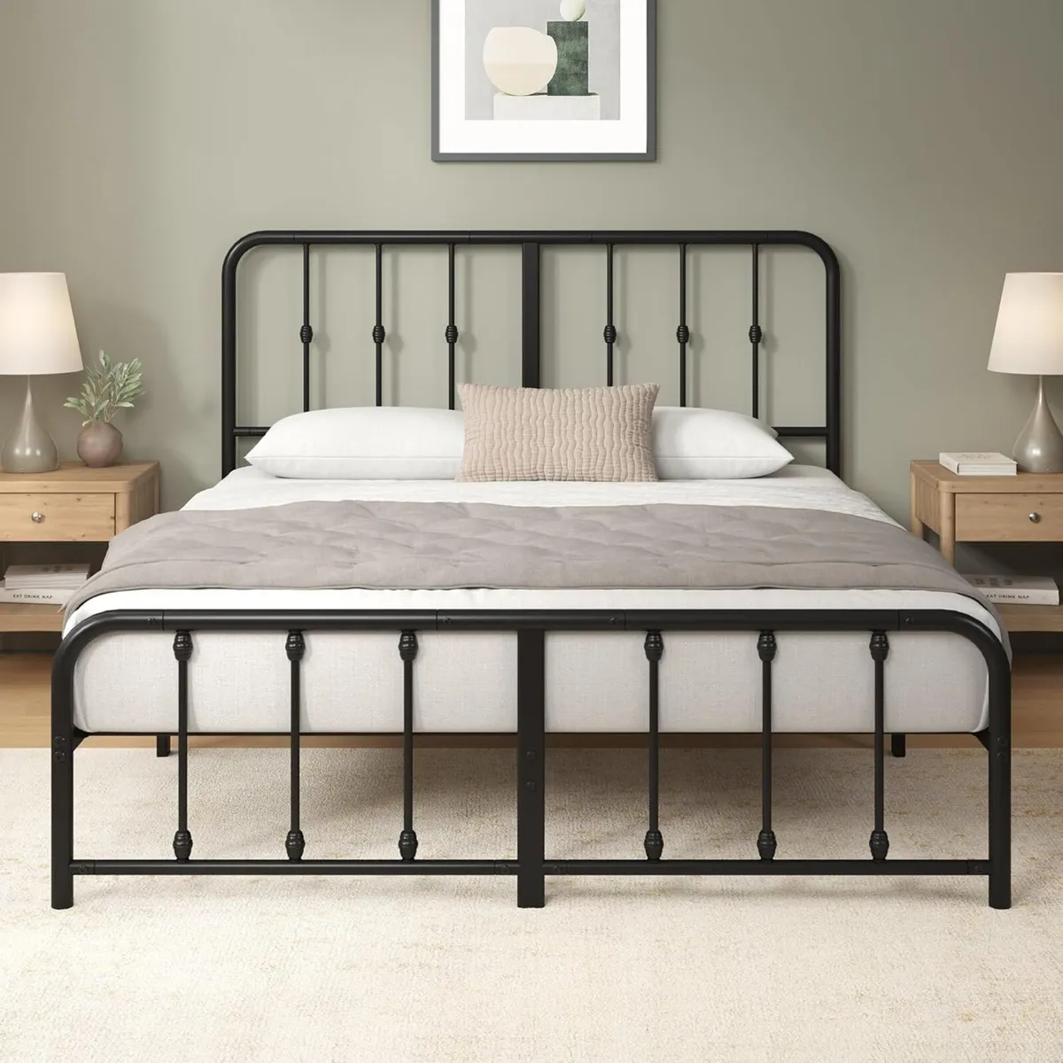 Florence Double Bed Frame with Headboard - 4ft6 - Image 1