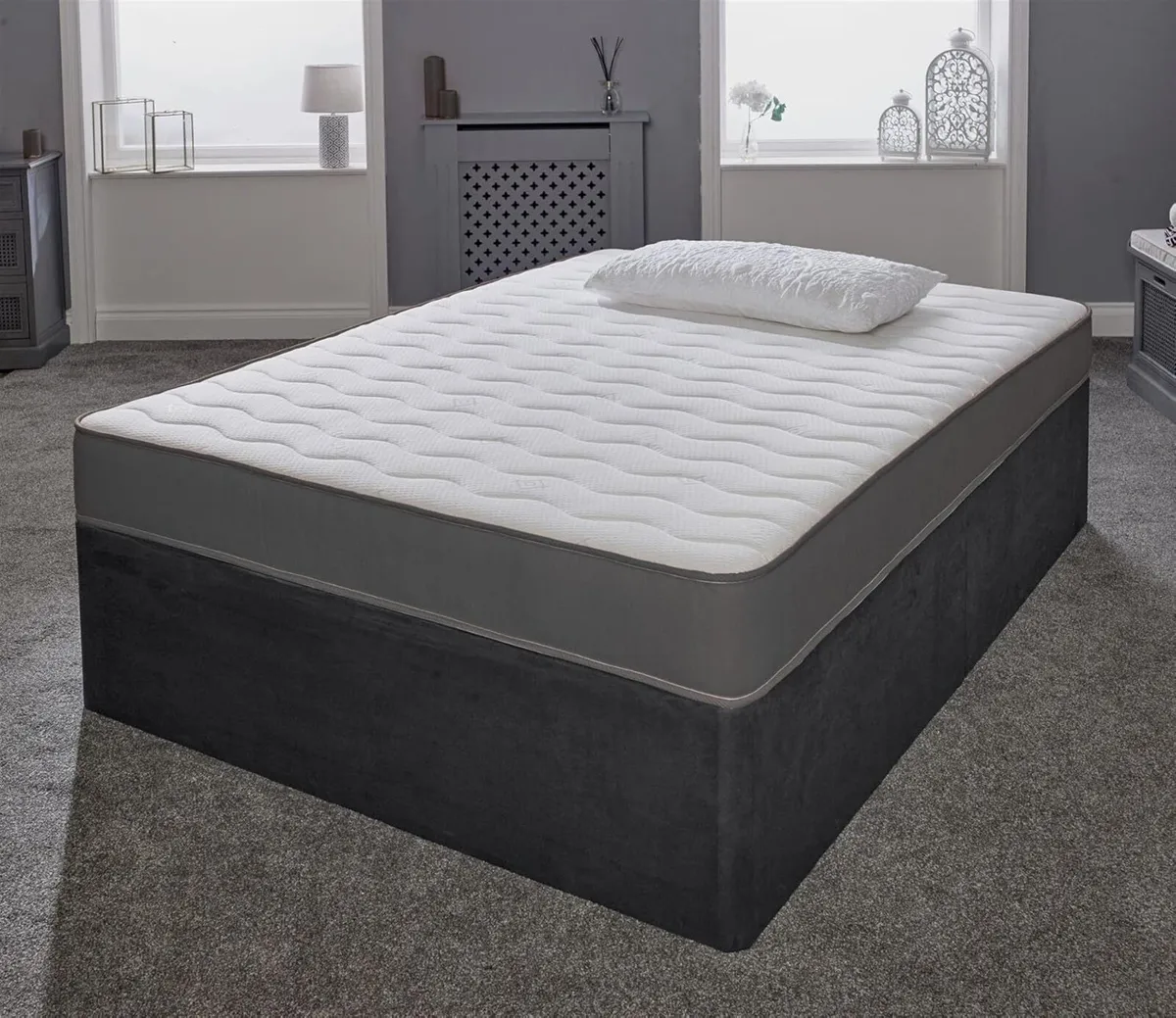 Cooltouch Colours Grey Double Mattress - 135x190cm - Image 2