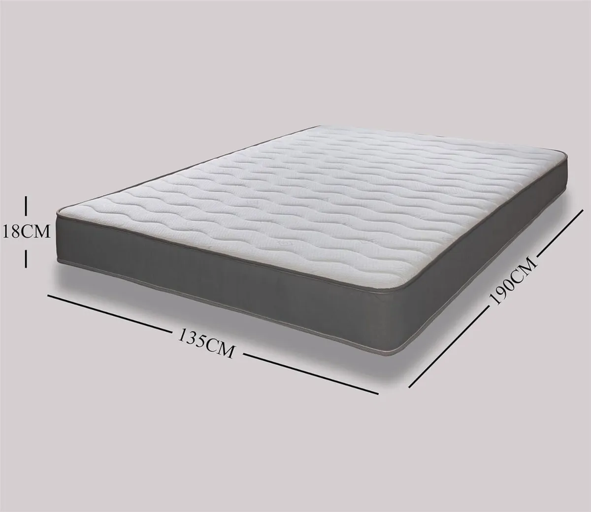 Cooltouch Colours Grey Double Mattress - 135x190cm - Image 3