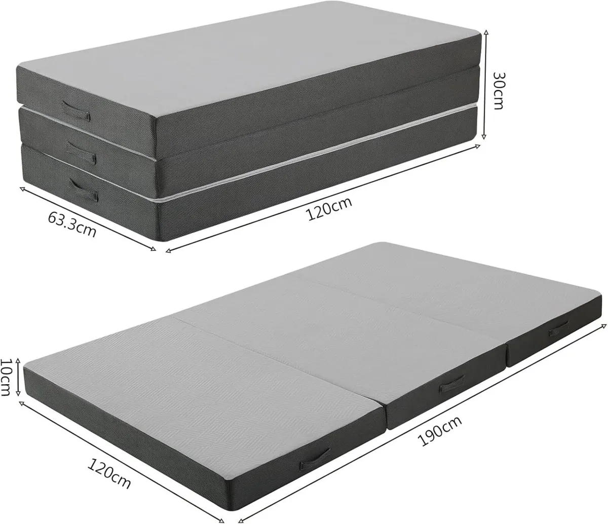 Tri Fold Mattress 190x120cm Small Double 10cm - Image 3
