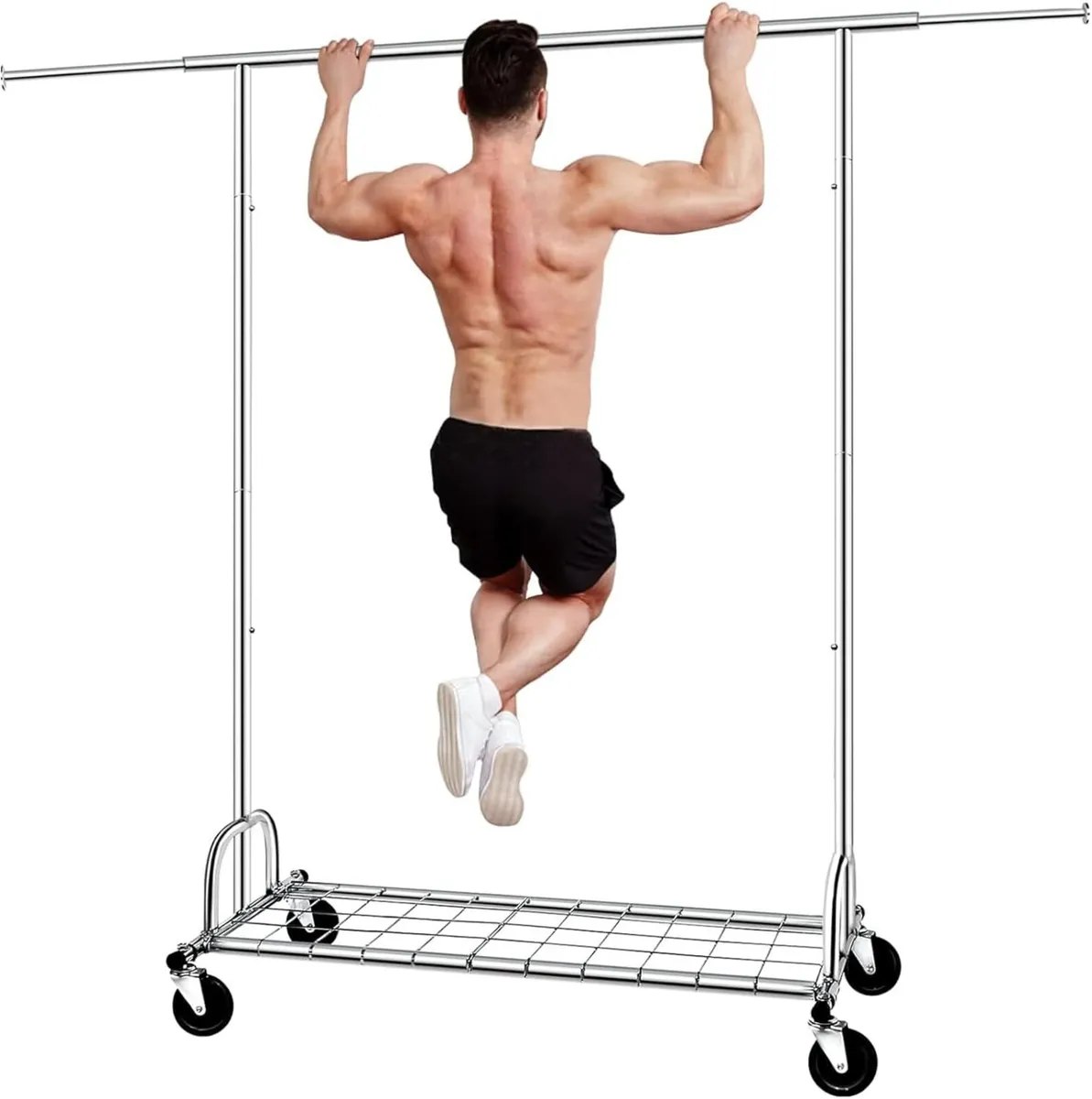 Clothes Rail Heavy Duty Metal Clothing Garment - Image 1