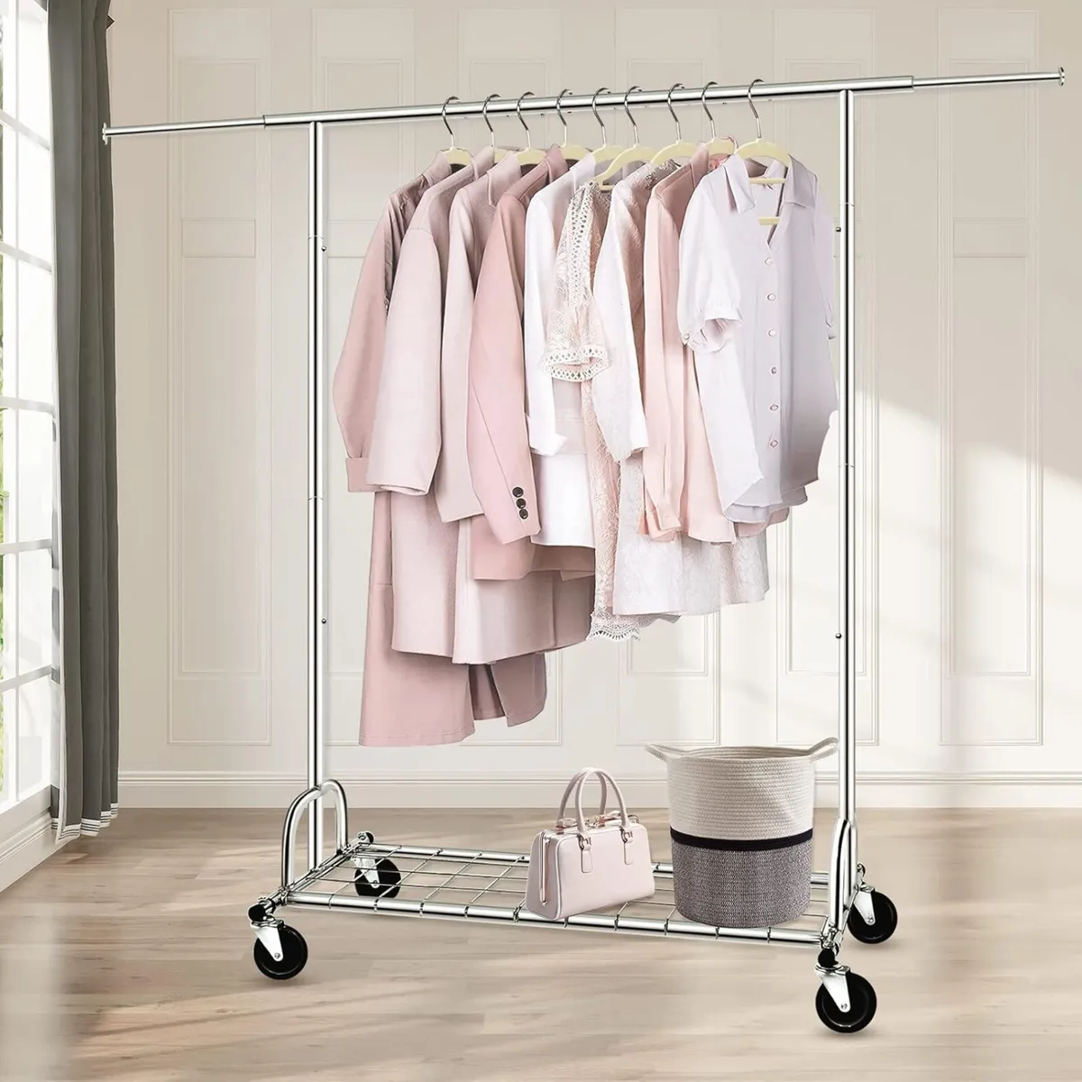 Clothes Rail Heavy Duty Metal Clothing Garment - Image 2