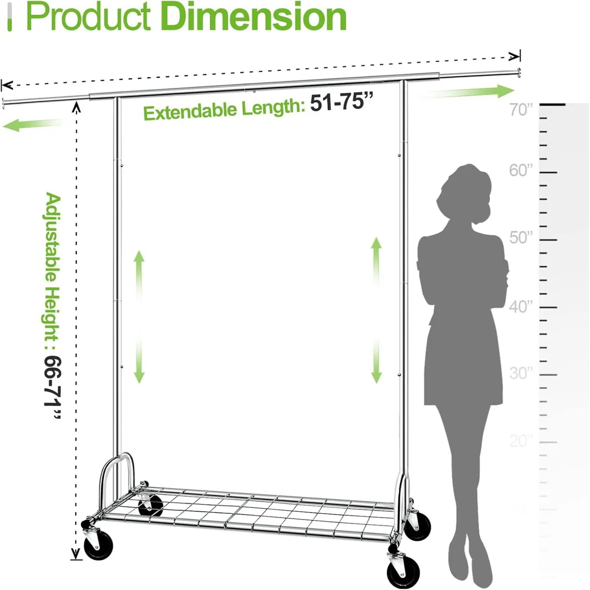 Clothes Rail Heavy Duty Metal Clothing Garment - Image 3