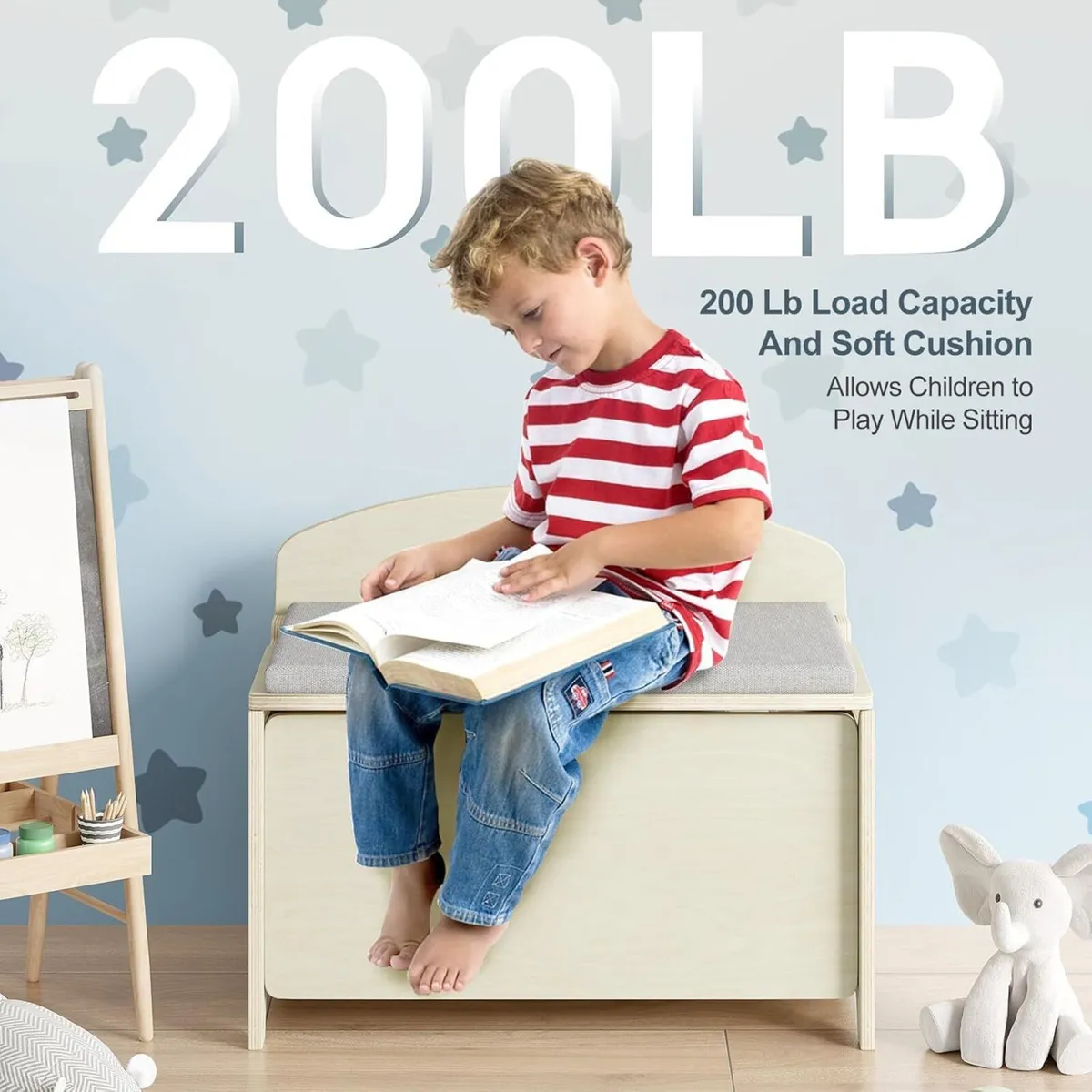 Toy Box and Storage Wooden for Boys Girls Chest - Image 4