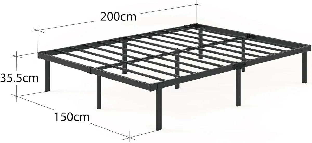 Caleb King Size Bed Frame - 5ft (150 x 200 cm) - Image 2