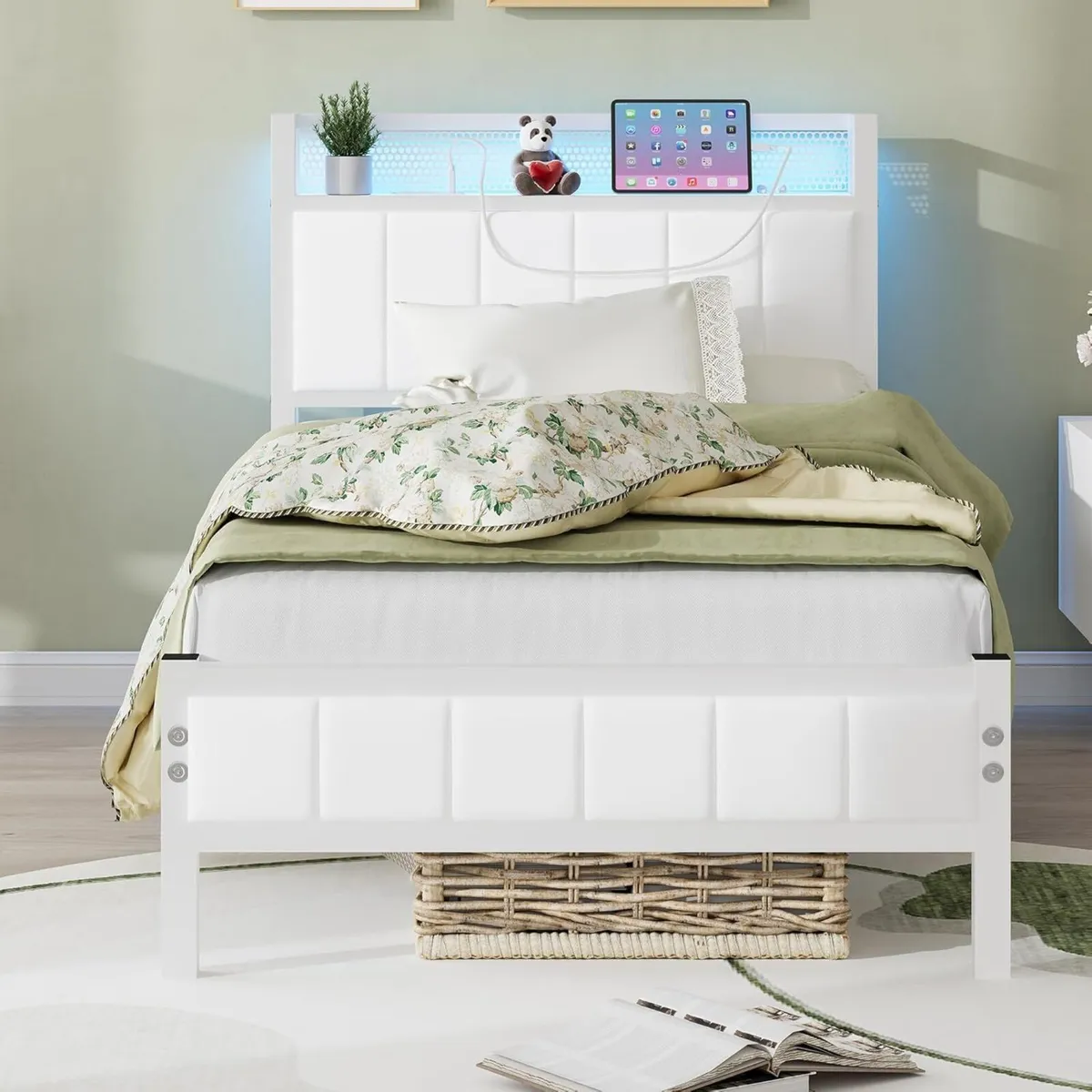 Single Bed Frames with Storage Headboard and - Image 4