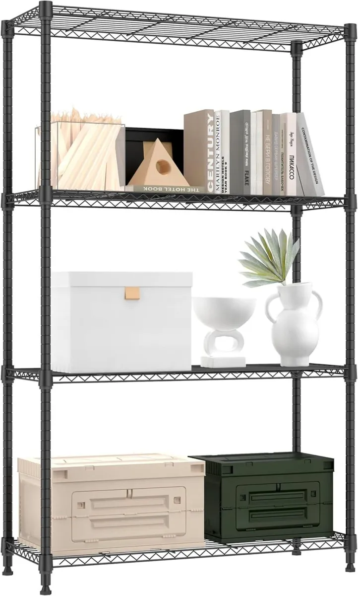 lbs 4 Tier Shelf Metal Storage Shelves Shelving - Image 1