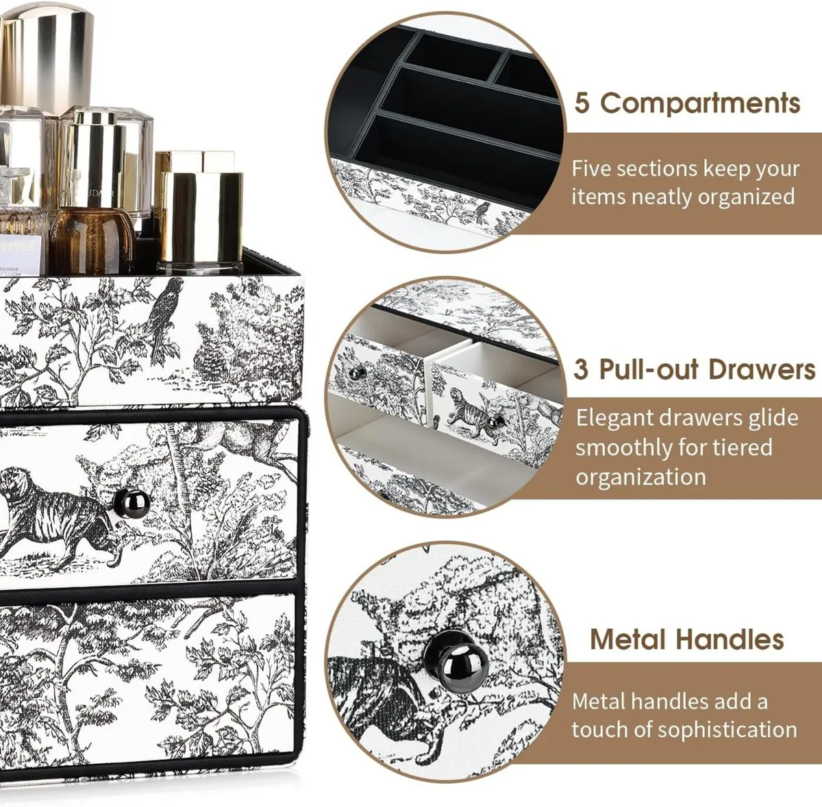 Make Up Cosmetic Organiser 2-Tier 2 Drawers - Image 4