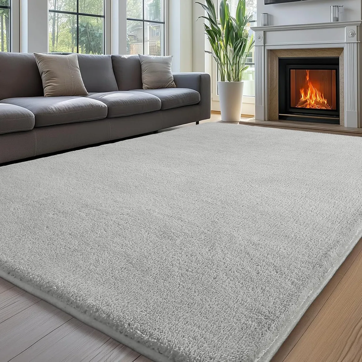 Carpet Rugs Living Room Large 160x230 Grey Rug - Image 1