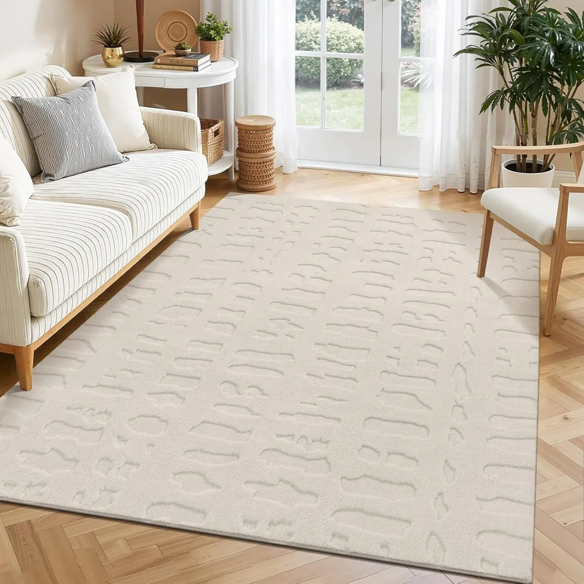 Beige Rug for Living Room 200 x 300 cm Large Soft - Image 1