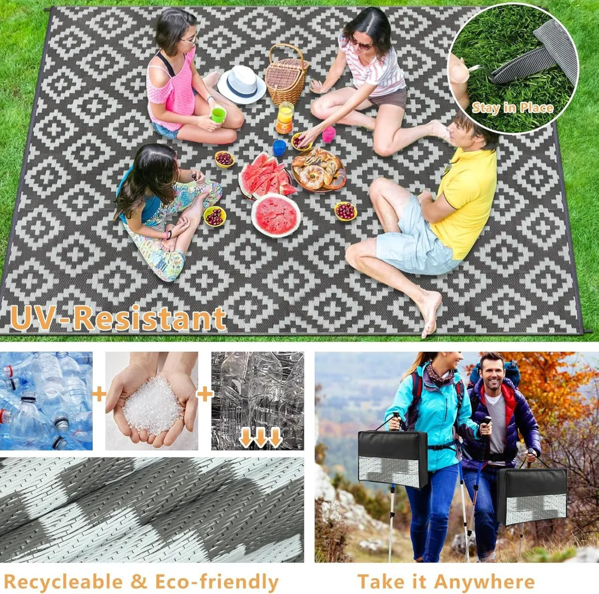 Garden Rug Outdoor Waterproof 245x305cm Large - Image 4