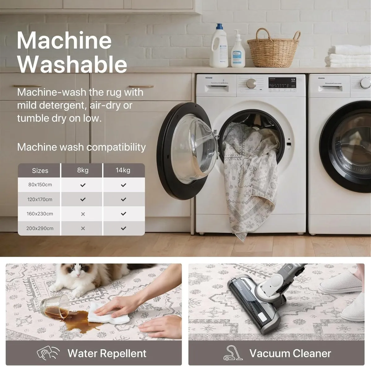 Rugs Living Room 200x290cm Extra Large Washable - Image 3