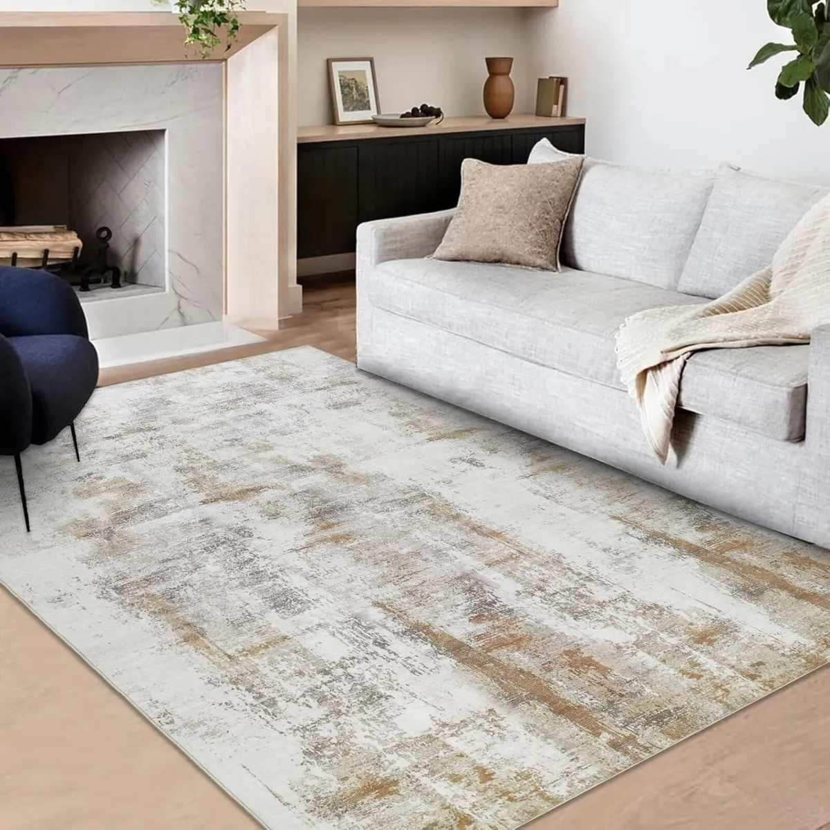 140 x 200 cm Beige Brown Contemporary Area Rug - Image 3