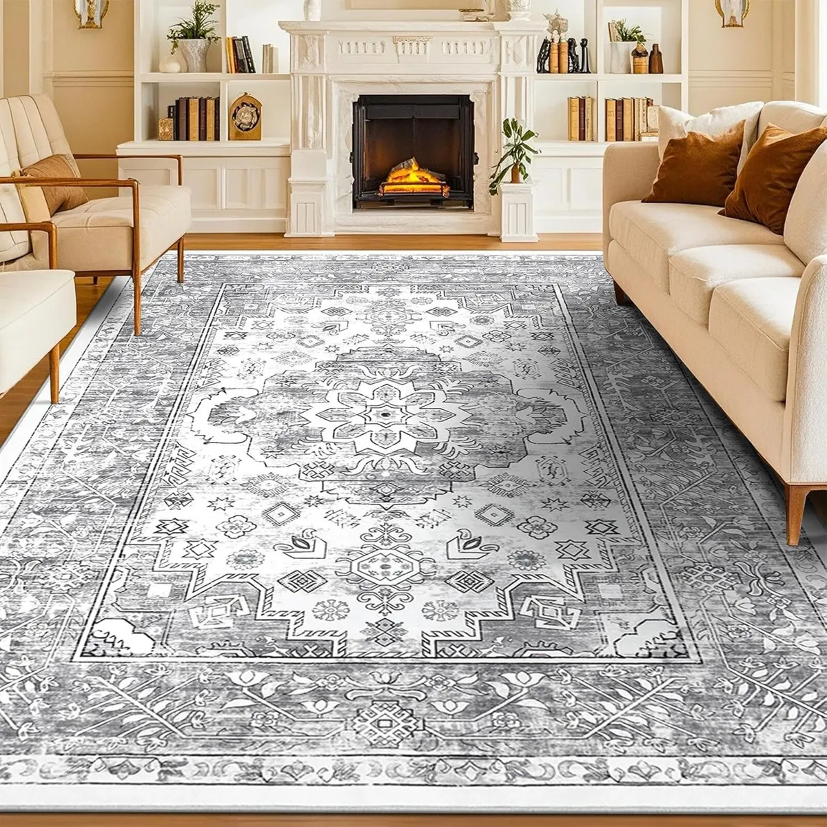 Vintage Living Room Rug 180 x 270cm Large Shaggy - Image 1