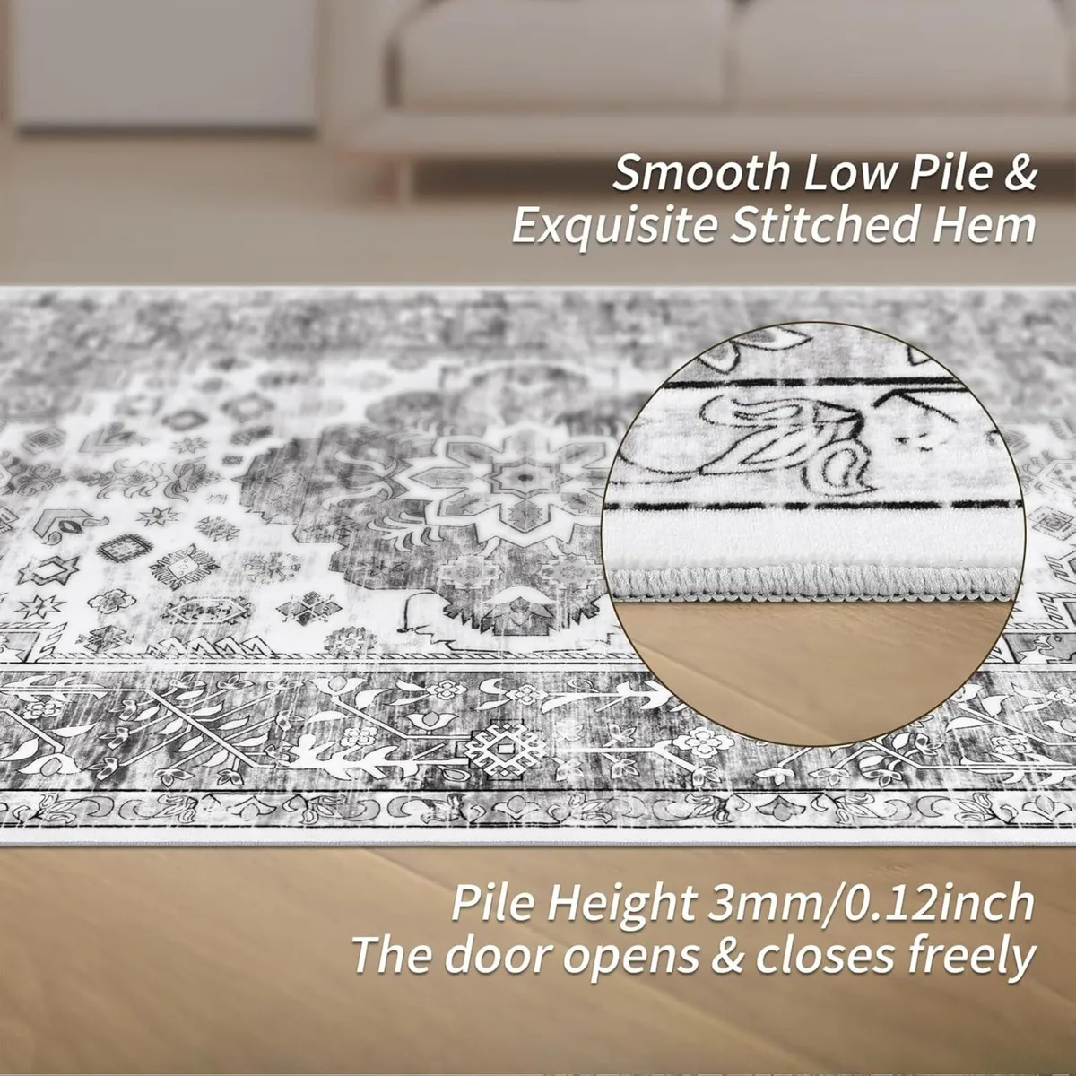 Vintage Living Room Rug 180 x 270cm Large Shaggy - Image 4