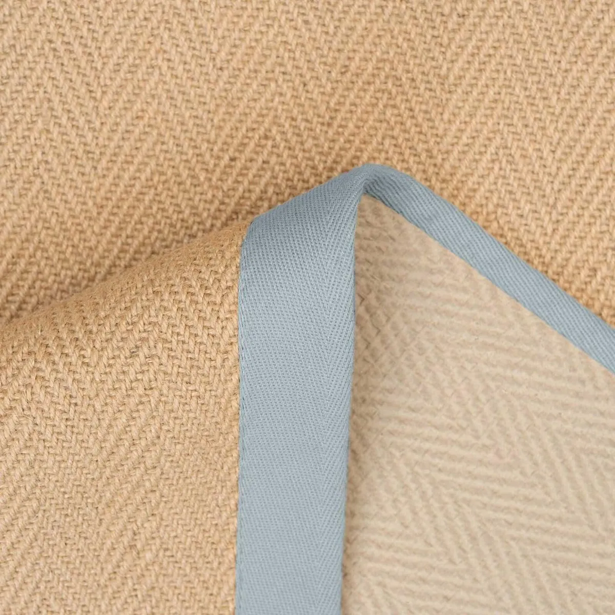 Natural Sustainable Herringbone Jute Area Rug - Image 3