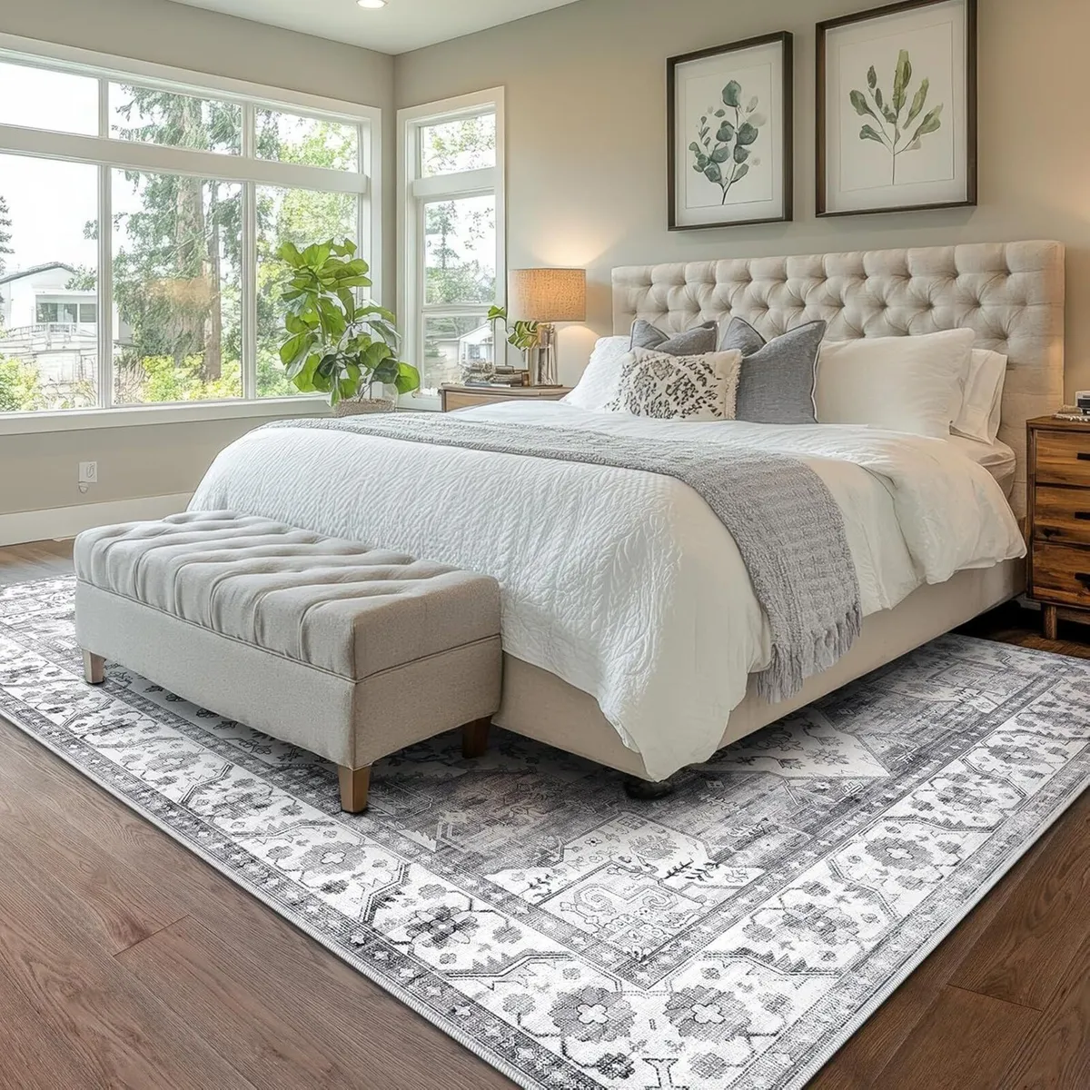 Grey Living Room Rug Washable Area Rugs for - Image 4