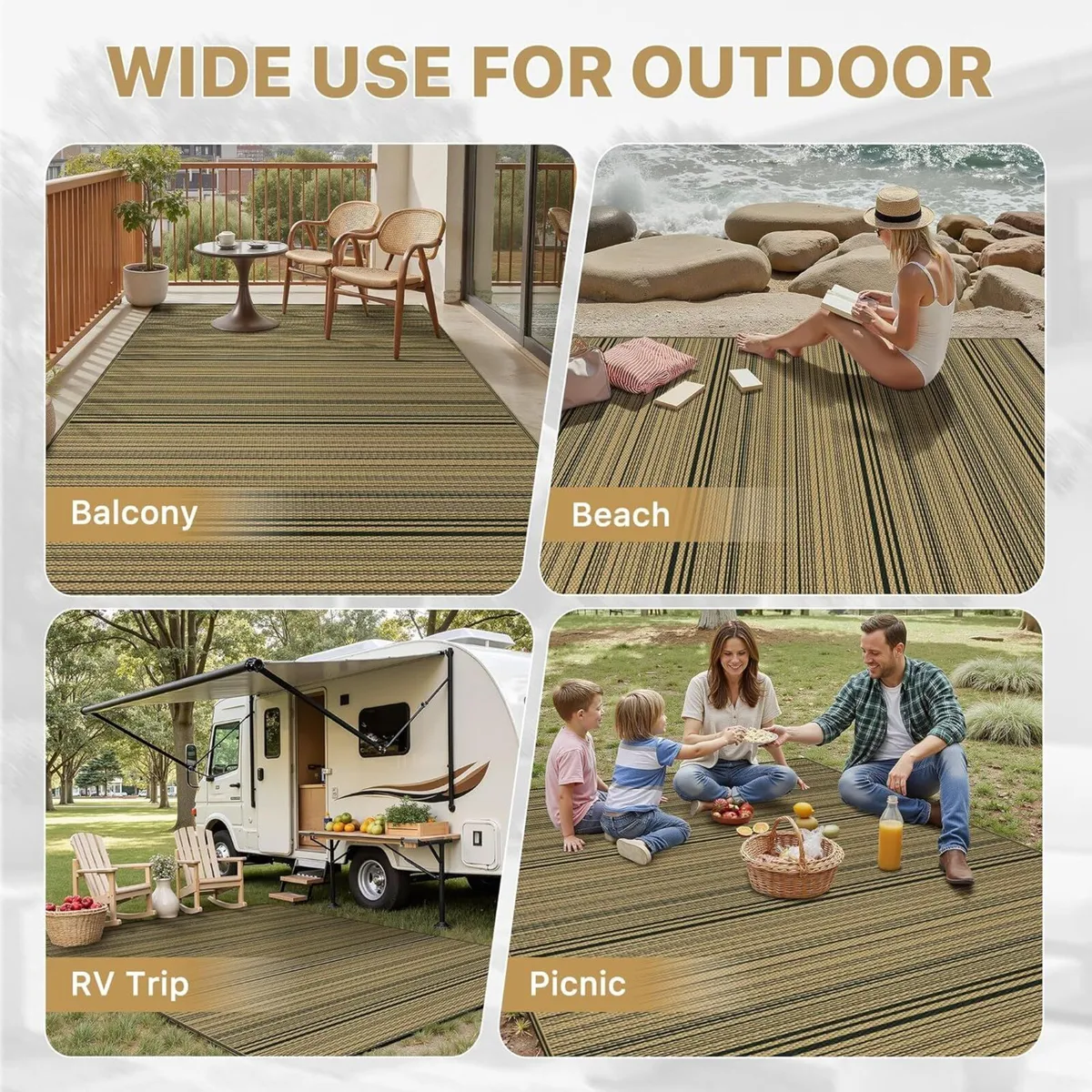 Outdoor Rug 270x360cm Extra Large Waterproof - Image 4