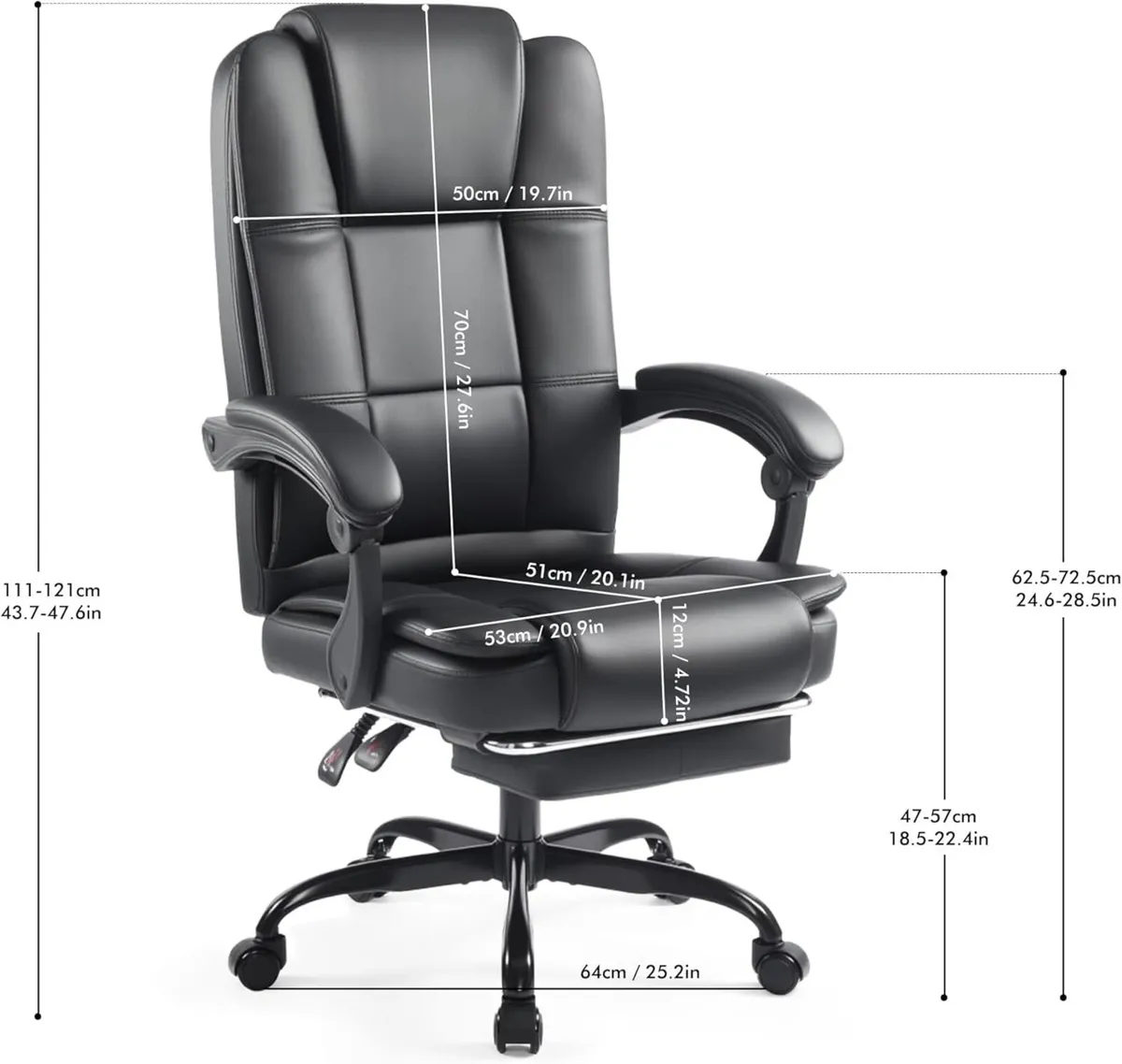 High-back ergonomic office swivel chair executive - Image 3