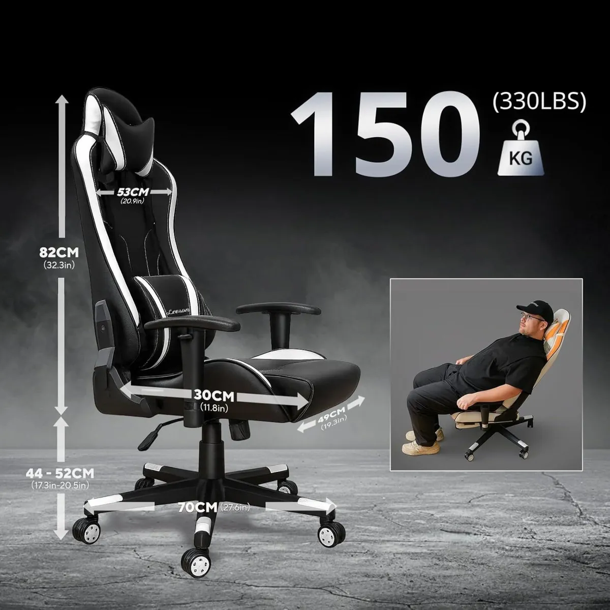 Gaming Chair for Adult Lumbar Support Height - Image 3