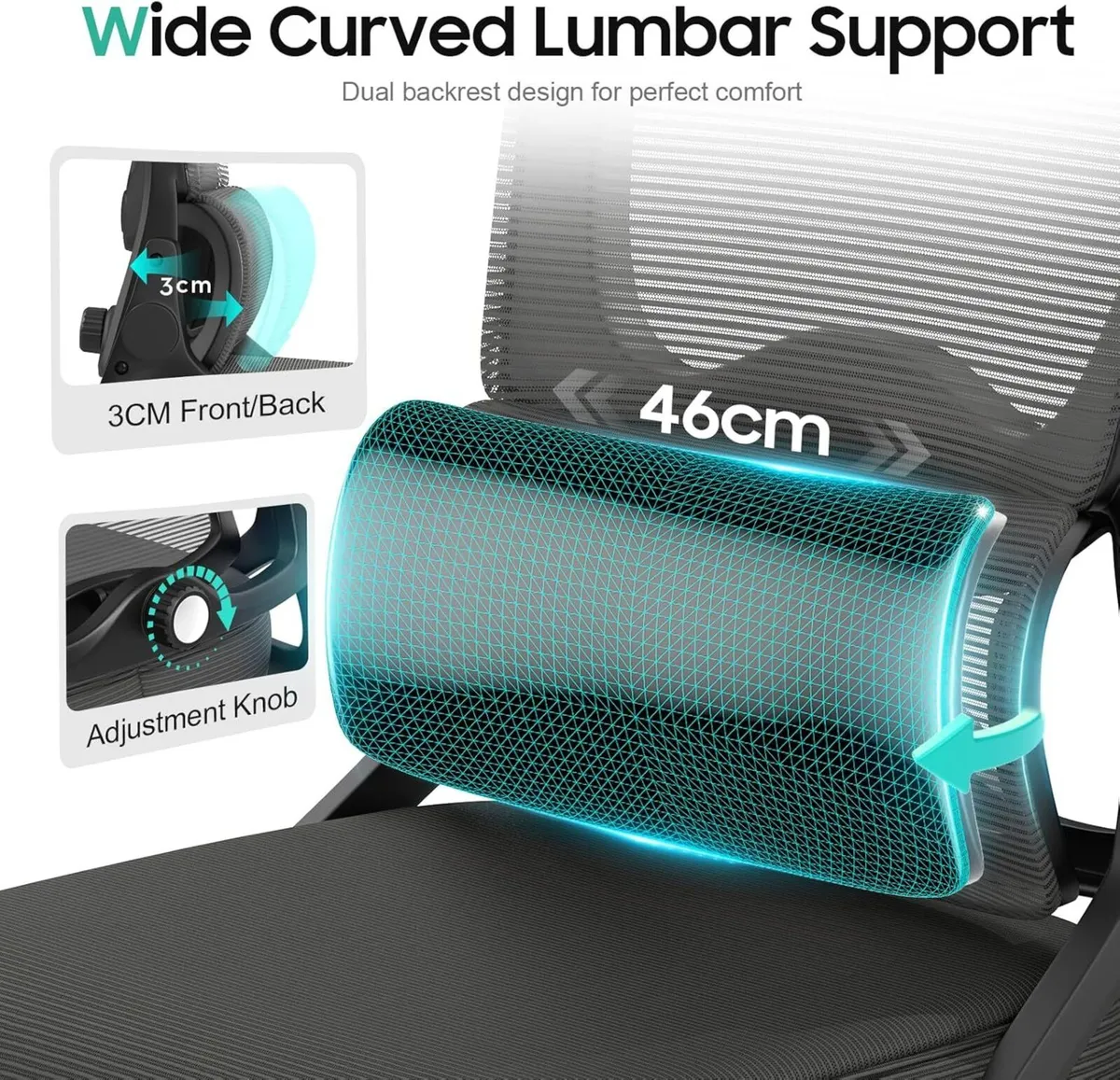 Office Chair Ergonomic Desk -Dual Backrest Design - Image 2