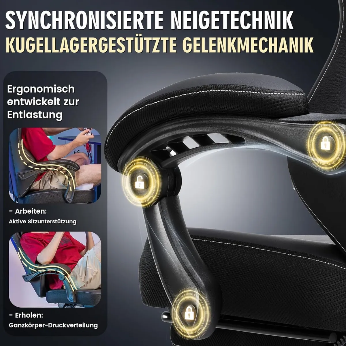 Gaming Chair Ergonomic with Footrest Height - Image 4