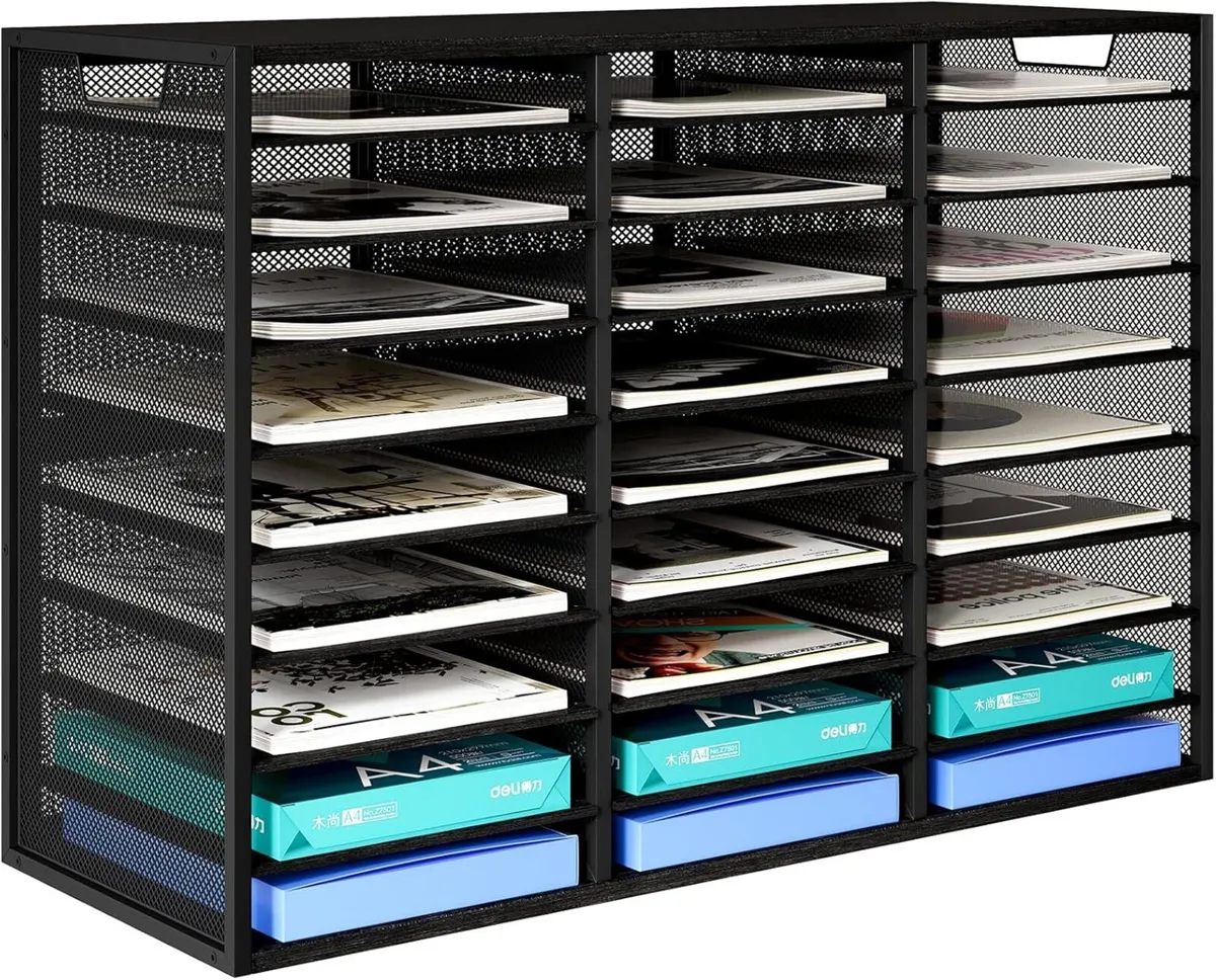 Desktop 9 Tier 27 Compartments Filing Tray Metal - Image 1