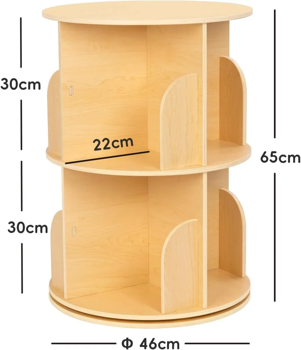 2 Tier Rotating Bookshelf Small Corner Floor - Image 3