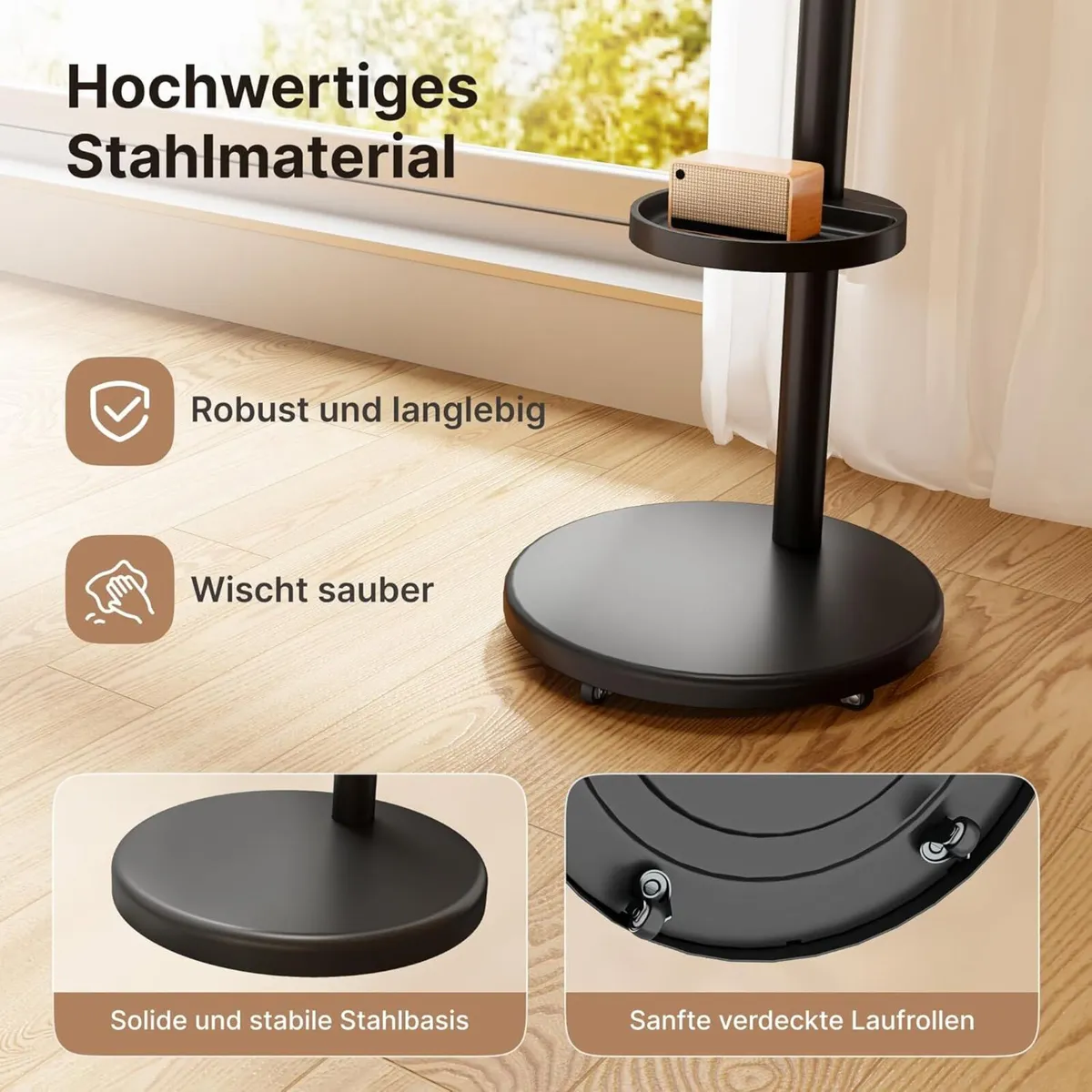 Rolling TV Stand with Wheels for 17-43 Inch TVs - Image 3