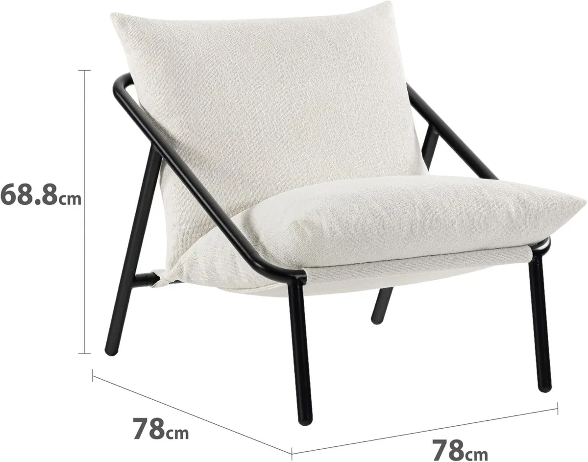 Ada Accent Lounge Chair – Metal Frame Sling with - Image 2