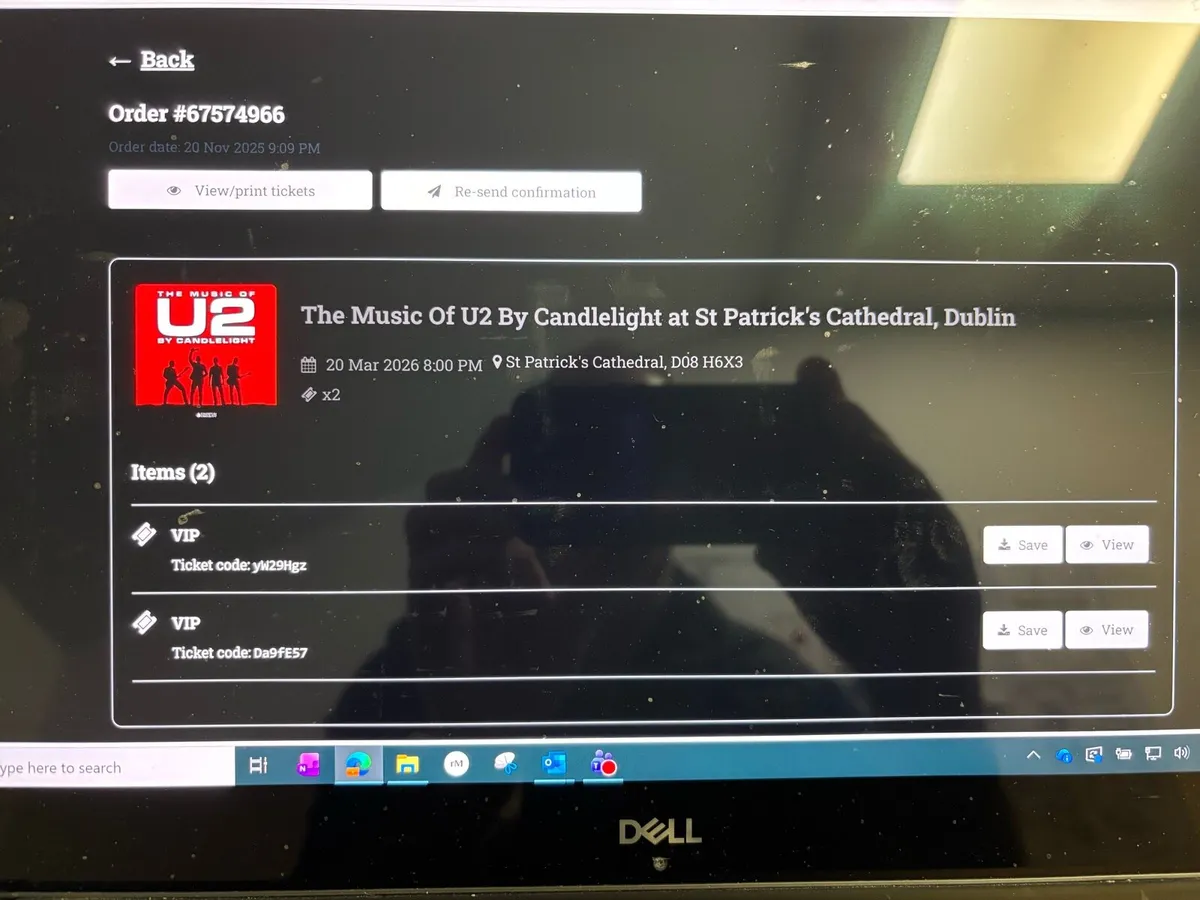 U2 by Candlelight VIP Tickets x 2