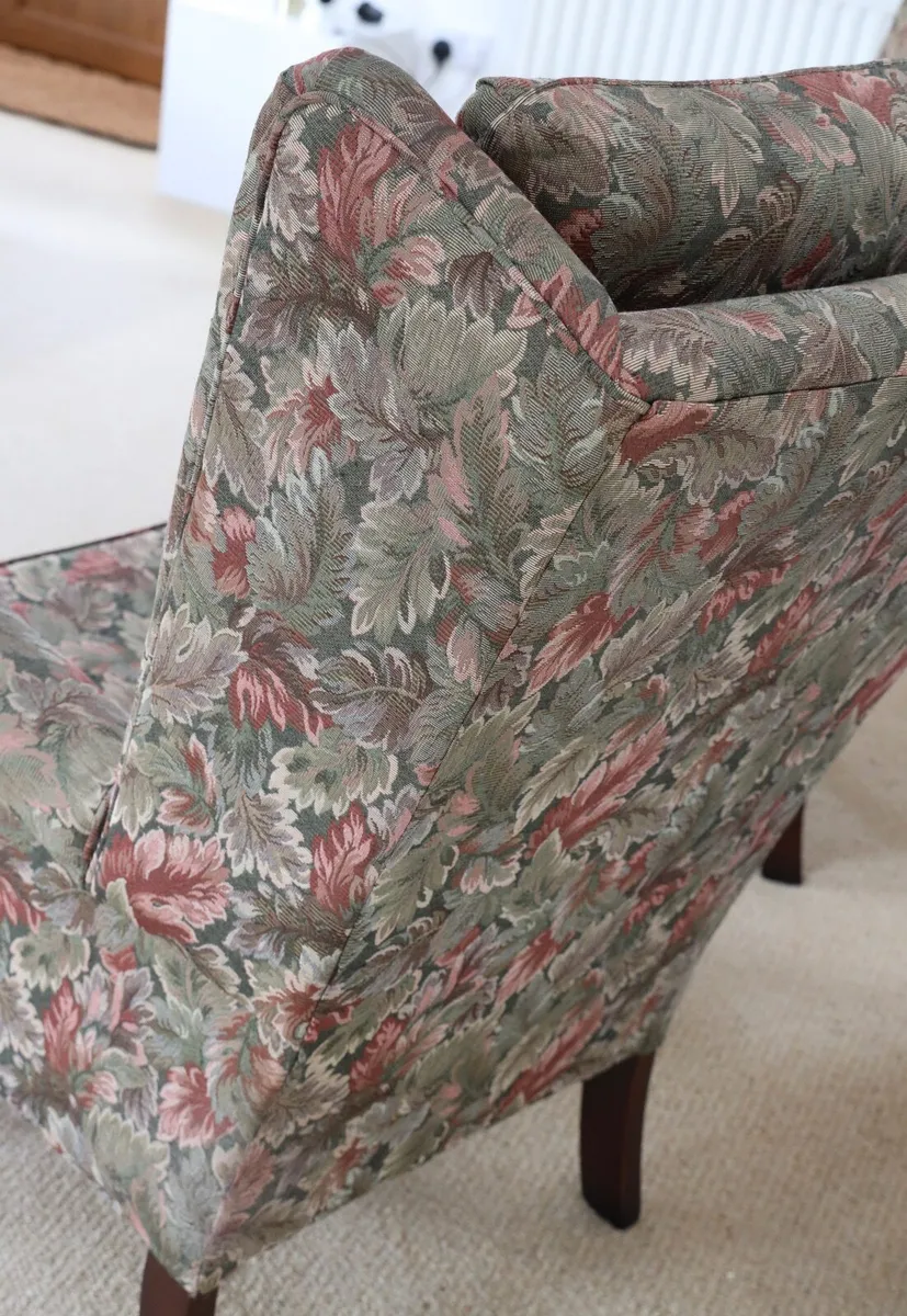 Solid Wood and Fabric Armchairs - Image 4