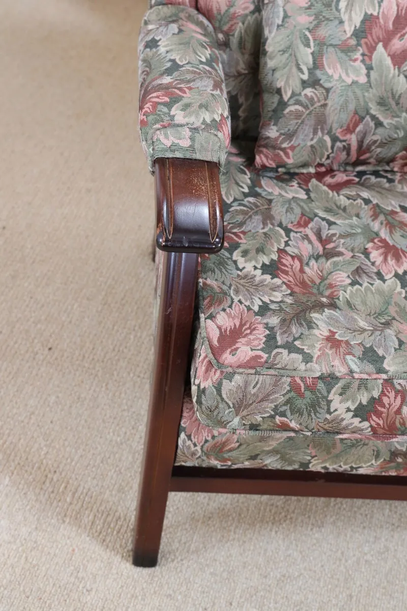 Solid Wood and Fabric Armchairs - Image 2