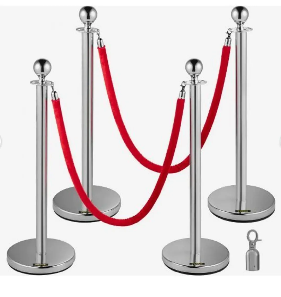 Retractable Silver Round Top Queue Control - Image 3